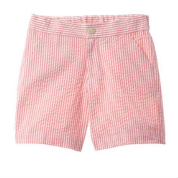 OSCAR DE LA RENTA Seersucker Pink White Striped shorts Girl’s Size 14 - Picture 1 of 10
